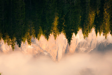 Mountain lake reflectionの写真素材
