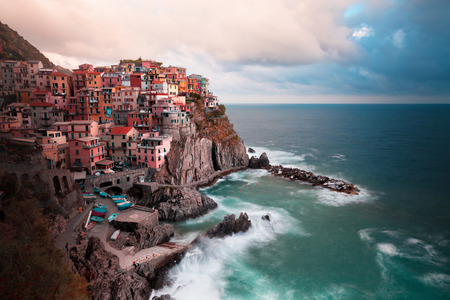 Manarola town, Cinque Terre, Italyの写真素材