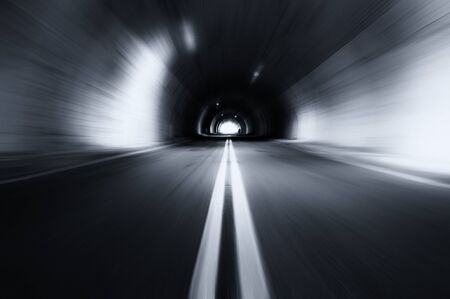 Motion blured old tunnelの写真素材