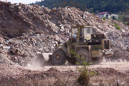 bulldozer on the building siteの写真素材