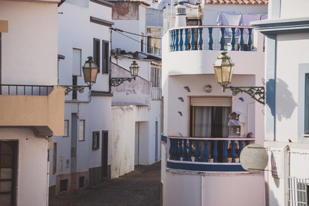 Mediterranean old town streetの写真素材