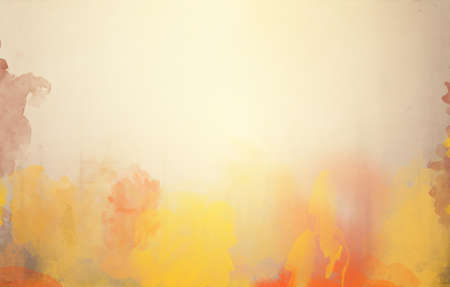 Yellow and orange watercolor abstract background texture with copy spaceの写真素材