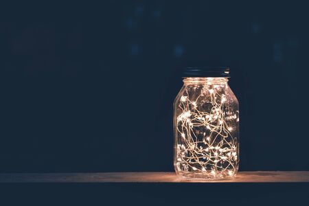 Lights in old retro style lanternの写真素材