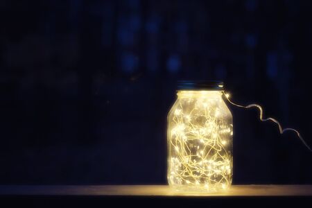 Lights in old retro style lantern