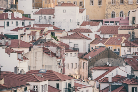 Lisbon panoramic city roof view, Portugalの写真素材