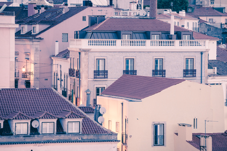 Lisbon panoramic city roof view, Portugalの写真素材