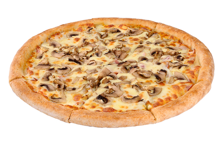 Pizza isolated on white backgroundの写真素材