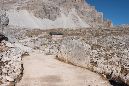 Panoramic view from the track to Tre Cime park, Italian Dolomitesのeditorial素材