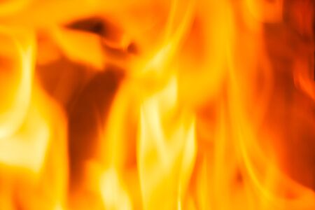 fire in the fireplace. Close up view of fire flamesの写真素材