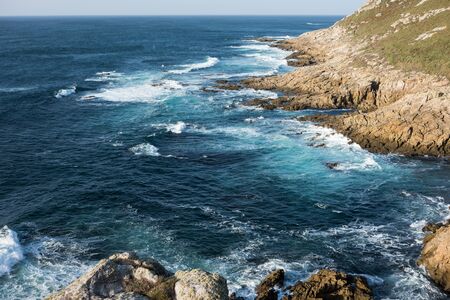 Atlantic ocean summer rocky coastline view in Spain, Europe. Beautiful natural summer vacation travel landscapeの写真素材