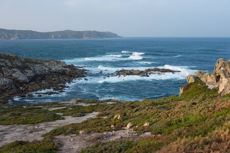 Atlantic ocean summer rocky coastline view in Spain, Europe. Beautiful natural summer vacation travel landscapeの写真素材