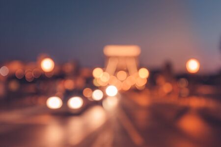 Night traffic lights of the big cityの写真素材