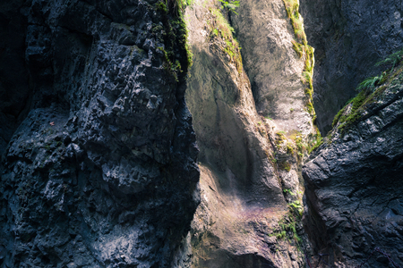 Rocky canyon with mountain river. Slovak National Paradise Park, Slovakia.の写真素材
