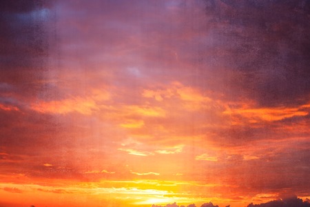 Vintage beautiful sky at dusk, retro filter effect