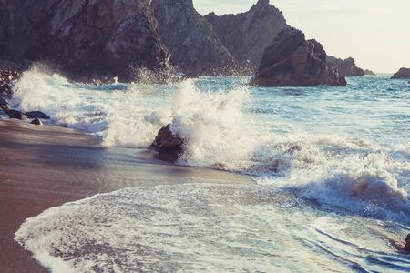 Beautiful sand beach and tropical sea, phuket, thailandの写真素材