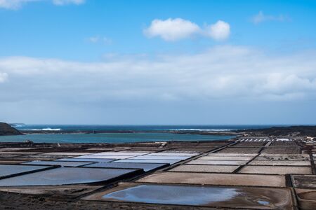 Salt works of Janubio, Lanzarote, Canary Islands, Spainの写真素材