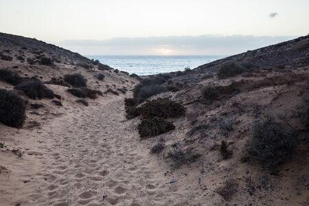 Lanzarote Island Papagayo turquoise beach landscape at Canary Islands, Spainの写真素材