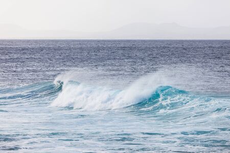 Big powerful ocean waves. Abstract natural background