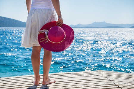 Woman at the seaの写真素材