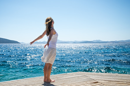 Woman at the seaの写真素材
