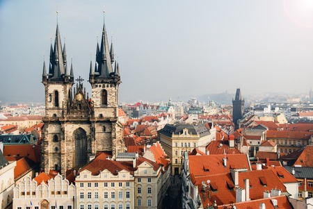 View of the Tyn Church in Pragueの写真素材