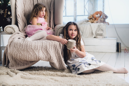 Two little girlsの写真素材