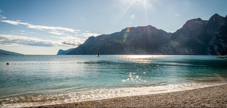 Lake Garda is the largest lake in Italyの写真素材
