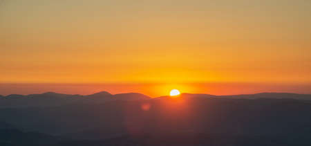 sunrise over the mountians. Carpathian. Ukraineの写真素材