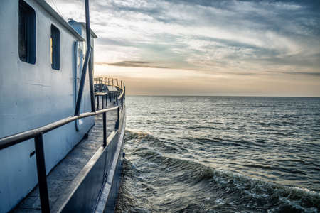 Boat view in the Black seaの写真素材