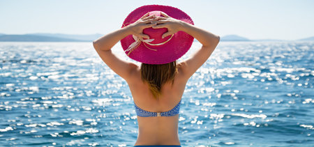 Woman at the seaの写真素材