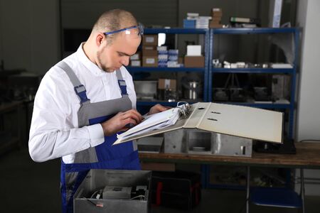 Mechanical technician at work