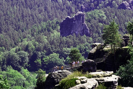 View over German National Park Sachsische Schweizのeditorial素材