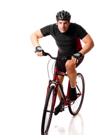 Cyclist Riding Bikeの写真素材