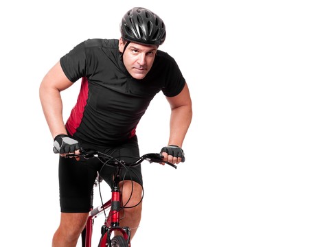 Cyclist Riding Bikeの写真素材