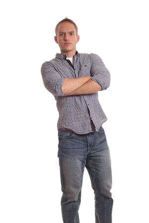 Casual Man on Whiteの写真素材