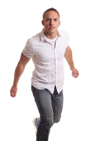 Casual Man on Whiteの写真素材