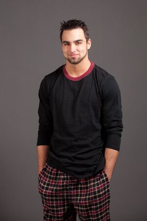Man in Pajamasの写真素材