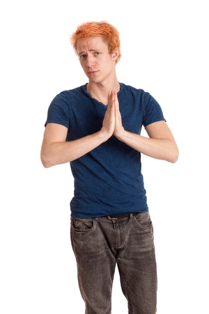 Young Man in Blue Shirtの写真素材