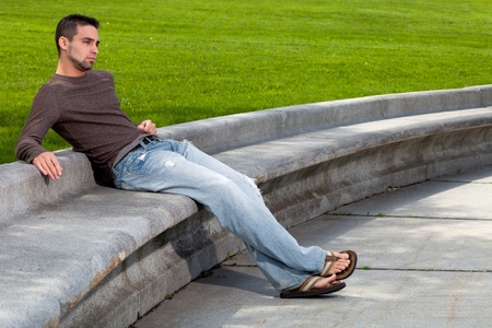 Young Man Outsideの写真素材