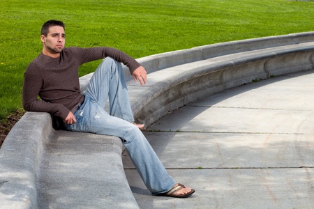 Young Man Outsideの写真素材
