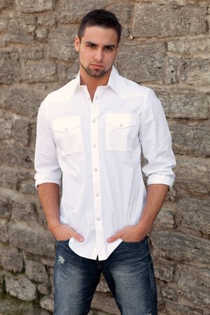 Young Man Outsideの写真素材