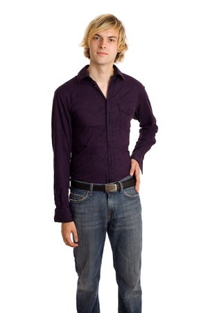 Man in Purple Shirtの写真素材