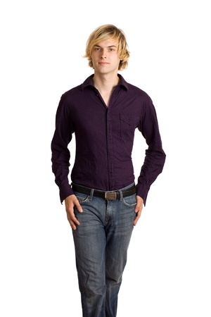 Man in Purple Shirtの写真素材