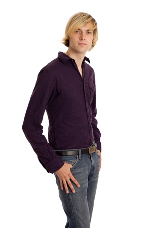 Man in Purple Shirtの写真素材