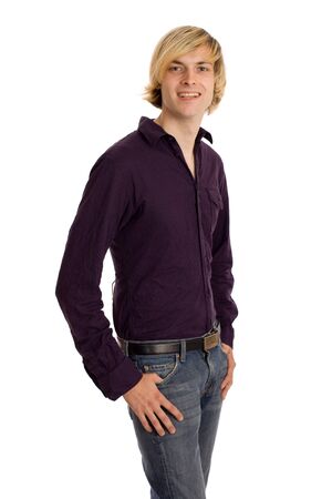 Man in Purple Shirtの写真素材