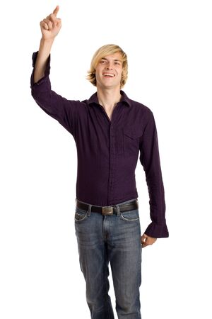 Man in Purple Shirtの写真素材