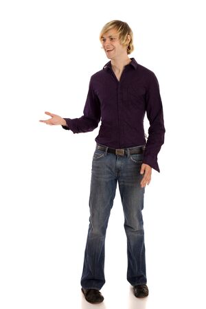 Man in Purple Shirtの写真素材