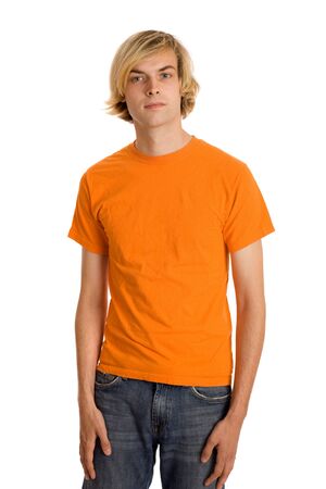 Man in OrangeShirtの写真素材