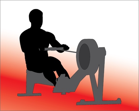 Rowing Machine Vector Silhouetteのイラスト素材