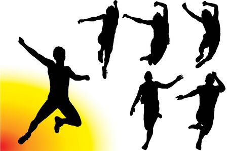 Men Jumping Vector のイラスト素材